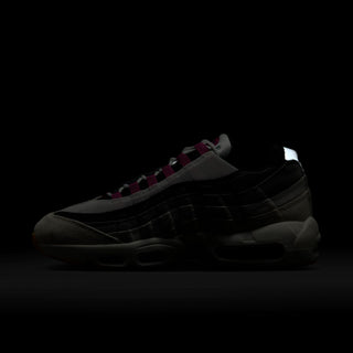 Nike SB Air Max 95 in Summit White/Cactus Flower with suede and leather upper.