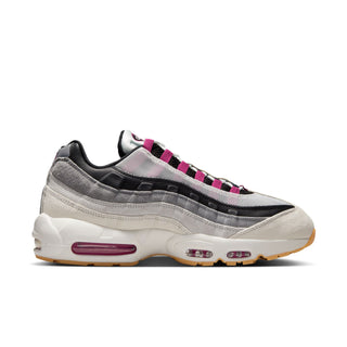 Nike SB Air Max 95 in Summit White/Cactus Flower with suede and leather upper.