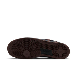 "Nike SB Air Force 1 Skate Shoes — leather upper with perforated toe box, Nike Air cushioning, rubber outsole with heritage hoops pivot circles, padded collar"