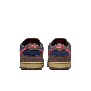 Nike SB Dunk Low Pro in Baroque Brown/Adobe with premium leather upper, Air Zoom cushioning, and pivot circle outsole.