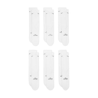 Six-pack Nike crew socks with cushioned athletic construction.