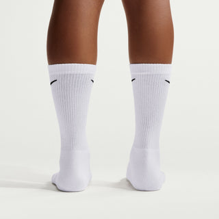 Six-pack Nike crew socks with cushioned athletic construction.