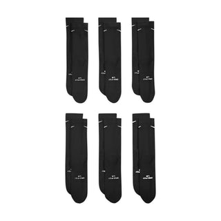 Six-pack Nike crew socks with cushioned athletic construction.