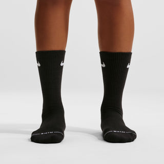 Six-pack Nike crew socks with cushioned athletic construction.