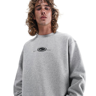 Nike SB Fleece Koston Crewneck in dark grey heather with brushed fleece fabric, embroidered logo, and ribbed trim.