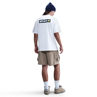 Nike SB AM 95 Eric Koston Skate Tee White Do a Kickflip with soft cotton, loose Max90 fit, and dropped shoulders.