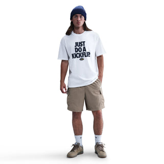 Nike SB AM 95 Eric Koston Skate Tee White Do a Kickflip with soft cotton, loose Max90 fit, and dropped shoulders.