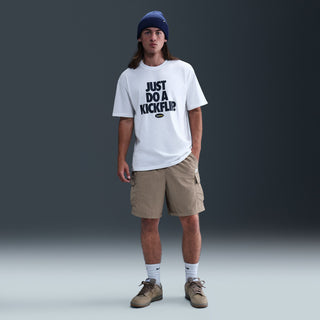 Nike SB AM 95 Eric Koston Skate Tee White Do a Kickflip with soft cotton, loose Max90 fit, and dropped shoulders.
