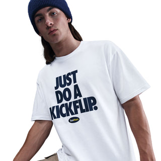 Nike SB AM 95 Eric Koston Skate Tee White Do a Kickflip with soft cotton, loose Max90 fit, and dropped shoulders.