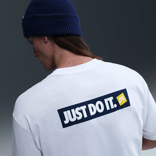 Nike SB AM 95 Eric Koston Skate Tee White Do a Kickflip with soft cotton, loose Max90 fit, and dropped shoulders.