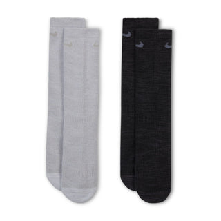 Nike Everyday Cushioned Crew Socks two-pack in multi color with sweat-wicking fabric and supportive arch band.