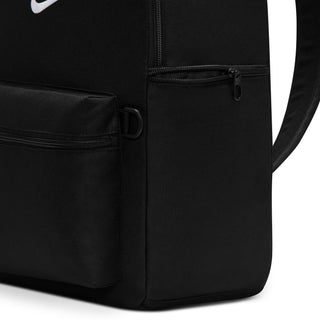 Nike SB Heritage Backpack in Black with embroidered logo and multiple storage compartments.