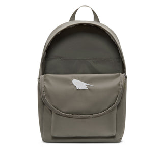 Nike SB Heritage Backpack in Light Army with embroidered logo and organized storage compartments.