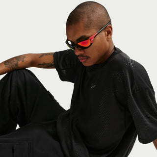 Nike SB Ishod Wair Short-Sleeve Jersey Top in Black — Dri-FIT polyester with silicone topographical print and WAIR branding at the hem.
