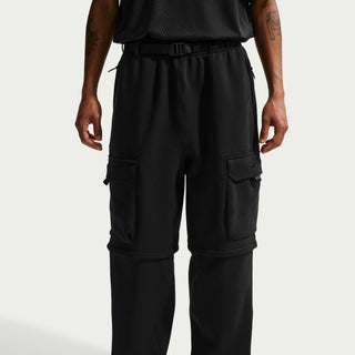 Nike SB Ishod Wair Cargo Pants in Black, heavyweight fleece, zip-off legs, web belt, cargo pockets.