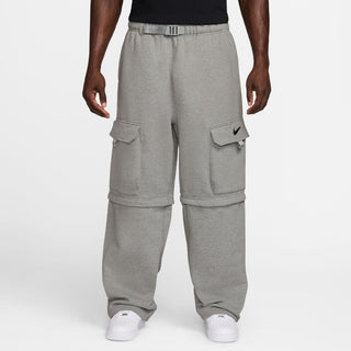 Nike SB Ishod Wair Cargo Skate Pants in Grey with heavyweight brushed fleece, built-in web belt, zip-off legs that convert to shorts, and zipper and hook-and-loop pocket closures