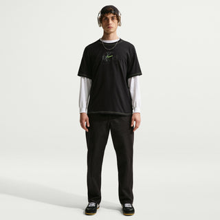 Nike SB Ishod Wair Loose Fit Skate Tee in Black, midweight cotton, roomy fit, ribbed collar.