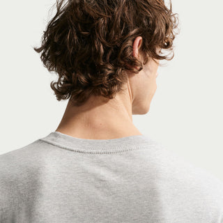 Nike SB Ishod Wair Loose Fit Skate Tee in Grey Heather, midweight cotton, roomy fit, ribbed collar.