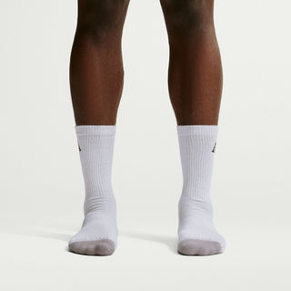 Nike ACG Everyday Elevated Crew Socks in Photon Dust/College Grey with ribbed cuffs, grey heel and toe panels, and a black ACG logo
