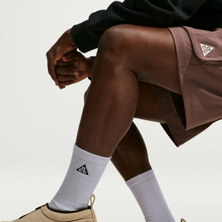Nike ACG Everyday Elevated Crew Socks in Photon Dust/College Grey with ribbed cuffs, grey heel and toe panels, and a black ACG logo