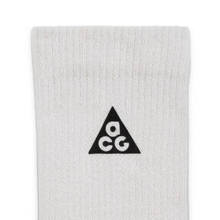 Nike ACG Everyday Elevated Crew Socks in Photon Dust/College Grey with ribbed cuffs, grey heel and toe panels, and a black ACG logo