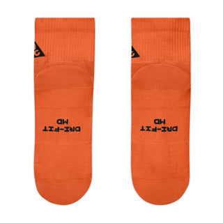 Nike ACG Everyday Elevated Ankle Socks in Safety Orange, Black, and Reflective — shown as a single pair with cushioned heel and mesh top detail
