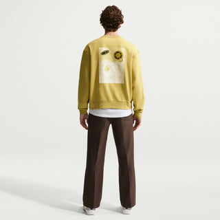 Nike SB Fleece Skate Crew sweatshirt in Buff Gold colorway with brushed fleece and silicone Nike SB graphic