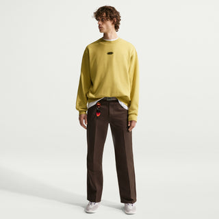 Nike SB Fleece Skate Crew sweatshirt in Buff Gold colorway with brushed fleece and silicone Nike SB graphic