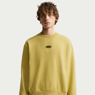 Nike SB Fleece Skate Crew sweatshirt in Buff Gold colorway with brushed fleece and silicone Nike SB graphic