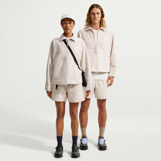 Nike ACG Dolomiti Corduroy Shorts in Lt Orewood Brown/Cinnamon — Dolomite-inspired corduroy with water-repellent finish, elastic waistband with belt, zip and snap closure, embroidered ACG and Swoosh logo