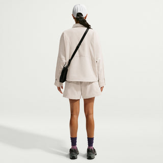Nike ACG Dolomiti Corduroy Shorts in Lt Orewood Brown/Cinnamon — Dolomite-inspired corduroy with water-repellent finish, elastic waistband with belt, zip and snap closure, embroidered ACG and Swoosh logo