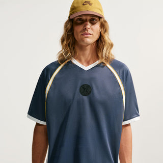 "Nike SB Yuto Horigome Short-Sleeve Skate Jersey — Yuto family crest logo front and center, lightweight moisture-wicking fabric, roomy breathable fit"