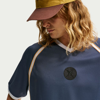 "Nike SB Yuto Horigome Short-Sleeve Skate Jersey — Yuto family crest logo front and center, lightweight moisture-wicking fabric, roomy breathable fit"