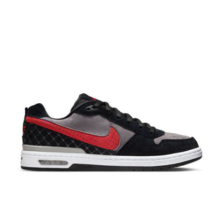 Nike SB Paul Rodriguez Zoom Air Low skate shoes in premium leather, black and white design, durable cupsole, rubber outsole.