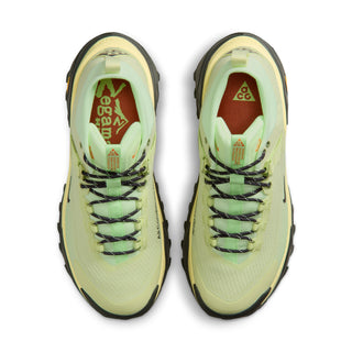 Nike ACG Zegama Hike Men's Hiking Shoes in Life Lime/DK Smoke Grey-Barely Volt — ZoomX foam midsole, Vibram® MegaGrip Traction Lug outsole, breathable textile upper, and heel strap for all-conditions trail performance.