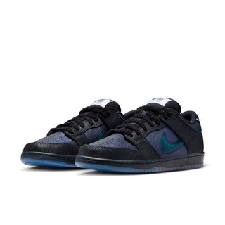 Nike SB x Bluetile Dunk Low Pro with butterfly graphics, suede overlays, and custom Swoosh detailing.