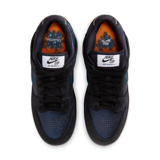 Nike SB x Bluetile Dunk Low Pro with butterfly graphics, suede overlays, and custom Swoosh detailing.
