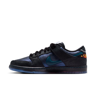 Nike SB x Bluetile Dunk Low Pro with butterfly graphics, suede overlays, and custom Swoosh detailing.
