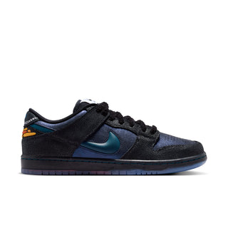 Nike SB x Bluetile Dunk Low Pro with butterfly graphics, suede overlays, and custom Swoosh detailing.
