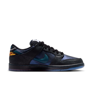 Nike SB x Bluetile Dunk Low Pro with butterfly graphics, suede overlays, and custom Swoosh detailing.