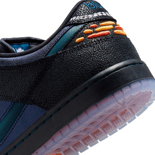 Nike SB x Bluetile Dunk Low Pro with butterfly graphics, suede overlays, and custom Swoosh detailing.