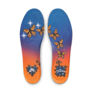 Nike SB x Bluetile Dunk Low Pro with butterfly graphics, suede overlays, and custom Swoosh detailing.