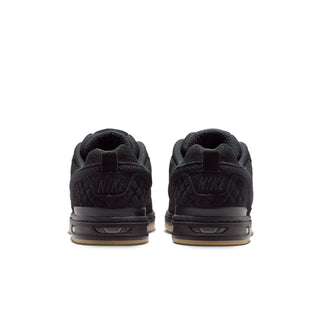 Nike SB Paul Rodriguez Zoom Air Low skate shoes in Black/Black, leather upper with quilted panels, rounded toebox cupsole construction, Air Zoom cushioning with impact plate, gum rubber outsole, inspired by original 2005 Paul Rodriguez signature silhouette