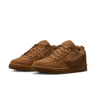 Nike SB Paul Rodriguez Zoom Air Low in Lt British Tan/Lt British Tan — P-Rod signature cupsole skate shoe with premium leather upper, Air Zoom cushioning, semi-translucent outsole with impact plate