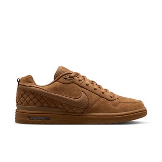 Nike SB Paul Rodriguez Zoom Air Low in Lt British Tan/Lt British Tan — P-Rod signature cupsole skate shoe with premium leather upper, Air Zoom cushioning, semi-translucent outsole with impact plate