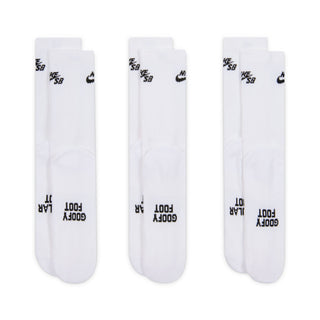 Three-pack Nike SB skate socks with cushioned athletic design.