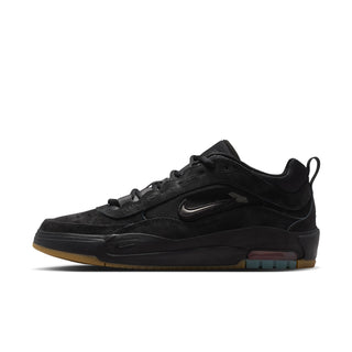 Nike SB Air Max Ishod skate shoes in Black/Black colorway with exposed Nike Air and herringbone outsole pattern