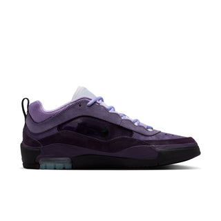 Nike SB Air Max Ishod Skate Shoes in Grand Purple/Black, updated mesh upper with exposed Max Air cushioning, flexible cupsole, herringbone outsole, debossed Ishod on hidden eyestays and embroidered Wair branding