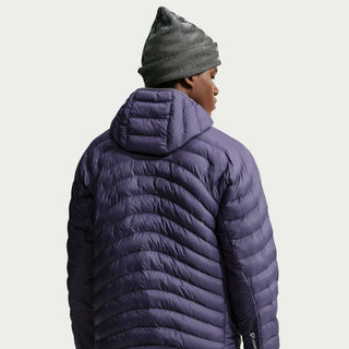 Nike ACG Lava Flow Therma-FIT ADV Hooded Jacket in Grey — PrimaLoft® insulated, water-repellent, packable hooded jacket with ACG triangle carabiner, bungee waist, two-way zipper, and brushed collar lining