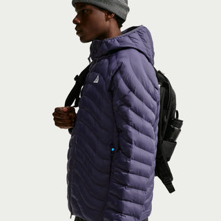 Nike ACG Lava Flow Therma-FIT ADV Hooded Jacket in Grey — PrimaLoft® insulated, water-repellent, packable hooded jacket with ACG triangle carabiner, bungee waist, two-way zipper, and brushed collar lining